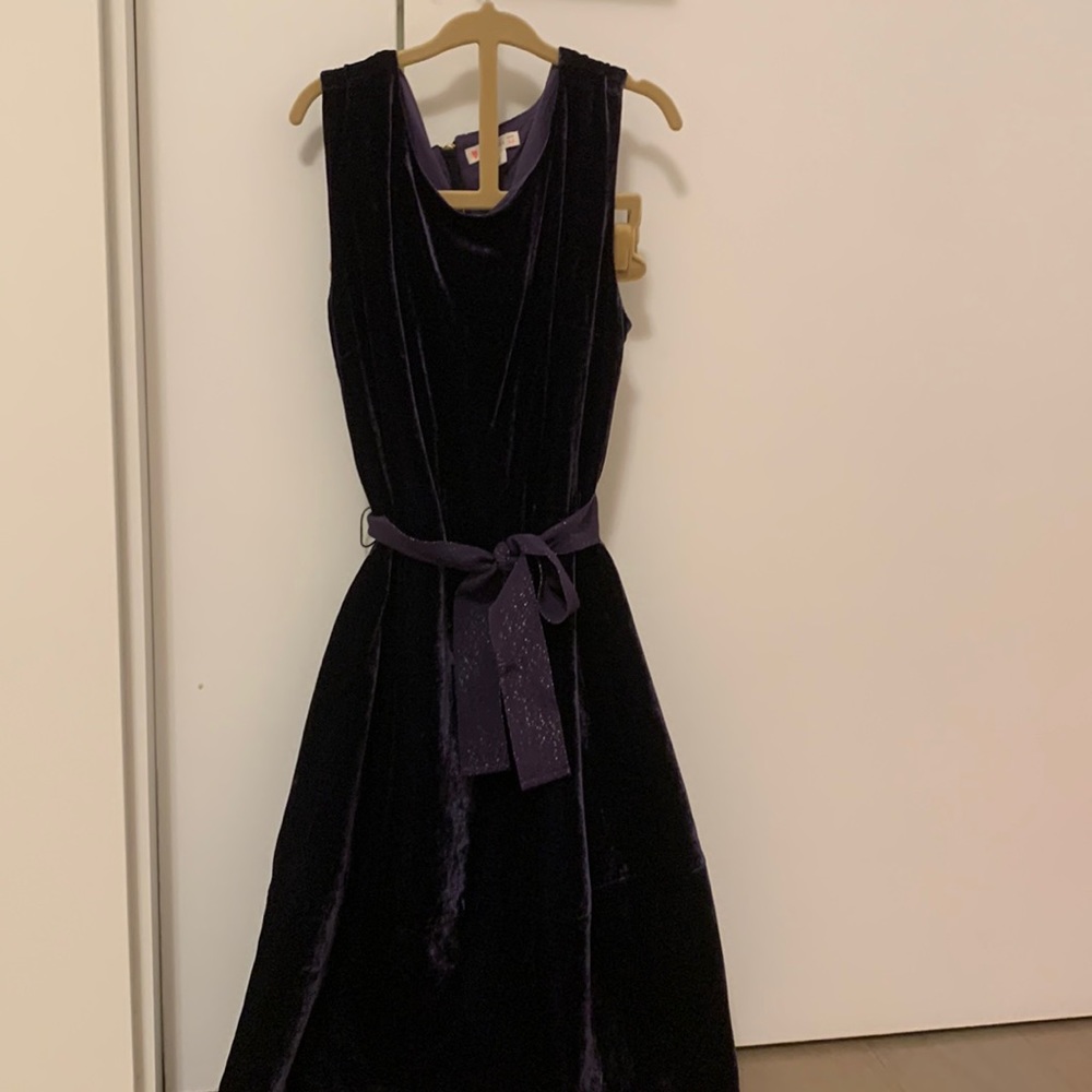 Crewcuts girls purple velvet dress